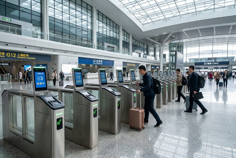 Electronic Passport Ticket Gates at Train Station