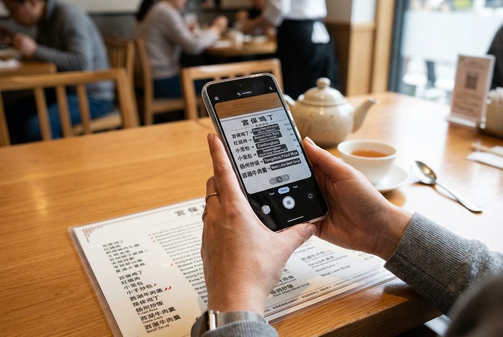 Real-Time Camera Menu Translation Screen Overlay