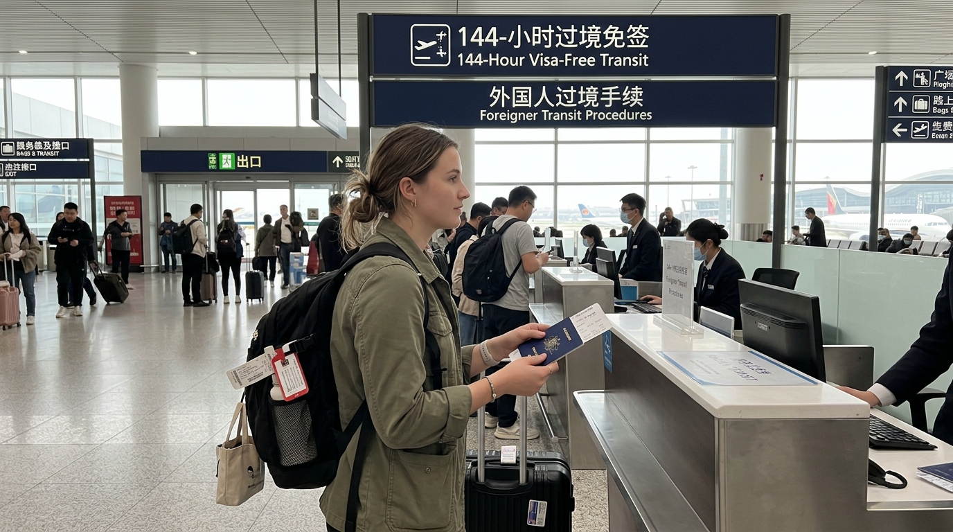 Modern airport immigration counter in China