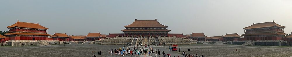 Grand Hall of Supreme Harmony inside the Forbidden City under clear blue skies